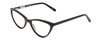 Profile View of Ernest Hemingway H4740 Designer Progressive Lens Blue Light Blocking Eyeglasses in Gloss Black Ladies Cateye Full Rim Acetate 56 mm