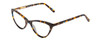 Profile View of Ernest Hemingway H4740 Designer Progressive Lens Blue Light Blocking Eyeglasses in Gloss Blue Yellow Brown Tortoise Havana Ladies Cateye Full Rim Acetate 56 mm
