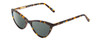 Profile View of Ernest Hemingway H4740 Designer Polarized Reading Sunglasses with Custom Cut Powered Smoke Grey Lenses in Gloss Blue Yellow Brown Tortoise Havana Ladies Cateye Full Rim Acetate 56 mm