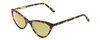 Profile View of Ernest Hemingway H4740 Designer Polarized Reading Sunglasses with Custom Cut Powered Sun Flower Yellow Lenses in Gloss Blue Yellow Brown Tortoise Havana Ladies Cateye Full Rim Acetate 56 mm