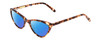Profile View of Ernest Hemingway H4740 Designer Polarized Sunglasses with Custom Cut Blue Mirror Lenses in Gloss Brown Rose Auburn Tortoise Havana Ladies Cateye Full Rim Acetate 56 mm