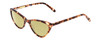 Profile View of Ernest Hemingway H4740 Designer Polarized Reading Sunglasses with Custom Cut Powered Sun Flower Yellow Lenses in Gloss Brown Rose Auburn Tortoise Havana Ladies Cateye Full Rim Acetate 56 mm