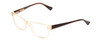 Profile View of Ernest Hemingway H4805 Designer Blue Light Blocking Eyeglasses in Light Brown Beige Crystal Mist/Red Brown Tortoise Ladies Cateye Full Rim Acetate 52 mm
