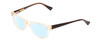 Profile View of Ernest Hemingway H4805 Designer Blue Light Blocking Eyeglasses in Light Brown Beige Crystal Mist/Red Brown Tortoise Ladies Cateye Full Rim Acetate 52 mm