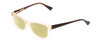 Profile View of Ernest Hemingway H4805 Designer Polarized Reading Sunglasses with Custom Cut Powered Sun Flower Yellow Lenses in Light Brown Beige Crystal Mist/Red Brown Tortoise Ladies Cateye Full Rim Acetate 52 mm