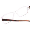 Close Up View of Ernest Hemingway H4805 Designer Bi-Focal Prescription Rx Eyeglasses in Clear Crystal/Red Brown Tortoise Ladies Cateye Full Rim Acetate 52 mm
