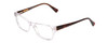 Profile View of Ernest Hemingway H4805 Designer Progressive Lens Blue Light Blocking Eyeglasses in Clear Crystal/Red Brown Tortoise Ladies Cateye Full Rim Acetate 52 mm