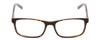 Front View of Ernest Hemingway H4806 Designer Single Vision Prescription Rx Eyeglasses in Yellow Brown Tortoise Havana/Olive Green Lines Layered Unisex Rectangle Full Rim Acetate 56 mm
