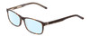 Profile View of Ernest Hemingway H4806 Designer Blue Light Blocking Eyeglasses in Yellow Brown Tortoise Havana/Olive Green Lines Layered Unisex Rectangle Full Rim Acetate 56 mm