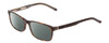 Profile View of Ernest Hemingway H4806 Designer Polarized Reading Sunglasses with Custom Cut Powered Smoke Grey Lenses in Yellow Brown Tortoise Havana/Olive Green Lines Layered Unisex Rectangle Full Rim Acetate 56 mm