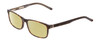 Profile View of Ernest Hemingway H4806 Designer Polarized Reading Sunglasses with Custom Cut Powered Sun Flower Yellow Lenses in Yellow Brown Tortoise Havana/Olive Green Lines Layered Unisex Rectangle Full Rim Acetate 56 mm