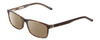Profile View of Ernest Hemingway H4806 Designer Polarized Reading Sunglasses with Custom Cut Powered Amber Brown Lenses in Yellow Brown Tortoise Havana/Olive Green Lines Layered Unisex Rectangle Full Rim Acetate 56 mm