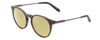 Profile View of Dragon Alliance DR520S LL HYPE Designer Polarized Reading Sunglasses with Custom Cut Powered Sun Flower Yellow Lenses in Slate Wood Marble Grey Unisex Classic Full Rim Acetate 51 mm