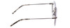Side View of DKNY DK1000 Designer Reading Eye Glasses with Custom Cut Powered Lenses in Satin Grey Tortoise Ladies Round Semi-Rimless Metal 52 mm