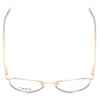 Top View of DKNY DK1015 Ladies Cateye Semi-Rimless Designer Reading Glasses Shiny Gold 53 mm