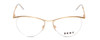 Front View of DKNY DK1015 Designer Single Vision Prescription Rx Eyeglasses in Gold Ladies Cateye Semi-Rimless Metal 53 mm
