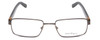 Front View of Ferragamo SF2152 Designer Single Vision Prescription Rx Eyeglasses in Shiny Dark Gun Black Unisex Rectangle Full Rim Metal 57 mm
