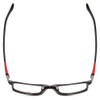 Top View of Nike 7924AF Designer Reading Eye Glasses with Custom Cut Powered Lenses in Black Red  Unisex Rectangle Full Rim Metal 54 mm