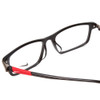 Close Up View of Nike 7924AF Designer Progressive Lens Prescription Rx Eyeglasses in Black Red  Unisex Rectangle Full Rim Metal 54 mm