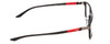 Side View of Nike 7924AF Designer Blue Light Blocking Eyeglasses in Black Red  Unisex Rectangle Full Rim Metal 54 mm