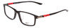 Profile View of Nike 7924AF Designer Progressive Lens Blue Light Blocking Eyeglasses in Black Red  Unisex Rectangle Full Rim Metal 54 mm