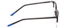 Side View of Nike 7250 Designer Progressive Lens Prescription Rx Eyeglasses in Black & Clear Crystal Blue Unisex Rectangle Full Rim Acetate 54 mm