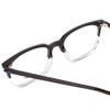 Close Up View of Nike 7250 Designer Progressive Lens Prescription Rx Eyeglasses in Black & Clear Crystal Blue Unisex Rectangle Full Rim Acetate 54 mm