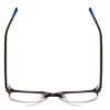 Top View of Nike 7250 Designer Progressive Lens Prescription Rx Eyeglasses in Black & Clear Crystal Blue Unisex Rectangle Full Rim Acetate 54 mm