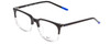 Profile View of Nike 7250 Designer Progressive Lens Blue Light Blocking Eyeglasses in Black & Clear Crystal Blue Unisex Rectangle Full Rim Acetate 54 mm