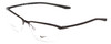 Profile View of Nike 6071 Designer Reading Eye Glasses with Custom Cut Powered Lenses in Black Unisex Rectangle Semi-Rimless Titanium 59 mm