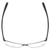 Top View of Nike 6071 Designer Reading Eye Glasses with Custom Cut Powered Lenses in Black Unisex Rectangle Semi-Rimless Titanium 59 mm