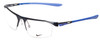 Profile View of Nike 8050 Unisex Rectangle Reading Glasses in Satin Navy Blue & Royal Pulse 57mm