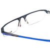 Close Up View of Nike 8050 Unisex Rectangle Reading Glasses in Satin Navy Blue & Royal Pulse 57mm