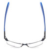 Top View of Nike 8050 Designer Progressive Lens Prescription Rx Eyeglasses in Satin Navy Blue Royal Pulse Unisex Rectangle Semi-Rimless Metal 57 mm