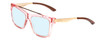 Profile View of Smith Optics Runaround Designer Blue Light Blocking Eyeglasses in Pink Crystal Gold Ladies Cateye Full Rim Acetate 55 mm