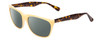 Profile View of Smith Optics Tioga Designer Polarized Sunglasses with Custom Cut Smoke Grey Lenses in Horn Ivory Milk Marble Tortoise Brown Unisex Classic Full Rim Acetate 58 mm