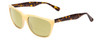 Profile View of Smith Optics Tioga Designer Polarized Reading Sunglasses with Custom Cut Powered Sun Flower Yellow Lenses in Horn Ivory Milk Marble Tortoise Brown Unisex Classic Full Rim Acetate 58 mm