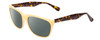 Profile View of Smith Optics Tioga Designer Polarized Reading Sunglasses with Custom Cut Powered Smoke Grey Lenses in Horn Ivory Milk Marble Tortoise Brown Unisex Classic Full Rim Acetate 58 mm