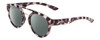 Profile View of Smith Optics Range Designer Polarized Sunglasses with Custom Cut Smoke Grey Lenses in Grey Chocolate Tortoise Havana Ladies Round Full Rim Acetate 50 mm