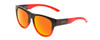 Profile View of Smith Optics Rounder Unisex Round Sunglasses Dark Grey Black/Red Chromapop 51 mm