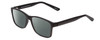 Profile View of 2000&Beyond 3059 Designer Polarized Reading Sunglasses with Custom Cut Powered Smoke Grey Lenses in Matte Black Mens Classic Full Rim Acetate 55 mm
