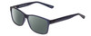 Profile View of 2000&Beyond 3059 Designer Polarized Reading Sunglasses with Custom Cut Powered Smoke Grey Lenses in Matte Blue Mens Classic Full Rim Acetate 55 mm