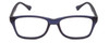 Front View of Gotham Style 237 Designer Reading Eye Glasses with Custom Cut Powered Lenses in Matte Blue Unisex Classic Full Rim Acetate 55 mm