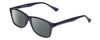 Profile View of Gotham Style 237 Designer Polarized Reading Sunglasses with Custom Cut Powered Smoke Grey Lenses in Matte Blue Unisex Classic Full Rim Acetate 55 mm