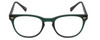 Front View of Gotham Style 252 Designer Reading Eye Glasses with Custom Cut Powered Lenses in Matte Green Unisex Round Full Rim Acetate 52 mm