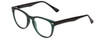 Profile View of Gotham Style 252 Designer Progressive Lens Prescription Rx Eyeglasses in Matte Green Unisex Round Full Rim Acetate 52 mm