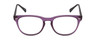 Front View of Gotham Style 252 Unisex Round Designer Reading Glasses in Matte Plum Purple 52mm