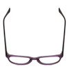 Top View of Gotham Style 252 Designer Reading Eye Glasses with Custom Cut Powered Lenses in Matte Purple Unisex Round Full Rim Acetate 52 mm
