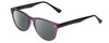 Profile View of Gotham Style 252 Designer Polarized Sunglasses with Custom Cut Smoke Grey Lenses in Matte Purple Unisex Round Full Rim Acetate 52 mm
