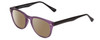 Profile View of Gotham Style 252 Designer Polarized Sunglasses with Custom Cut Amber Brown Lenses in Matte Purple Unisex Round Full Rim Acetate 52 mm